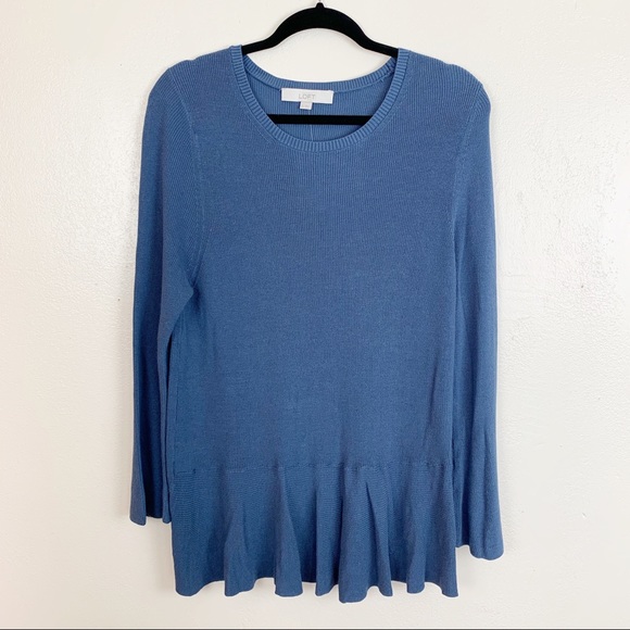 Ann Taylor LOFT blue long sleeve tunic sweater - Picture 1 of 6
